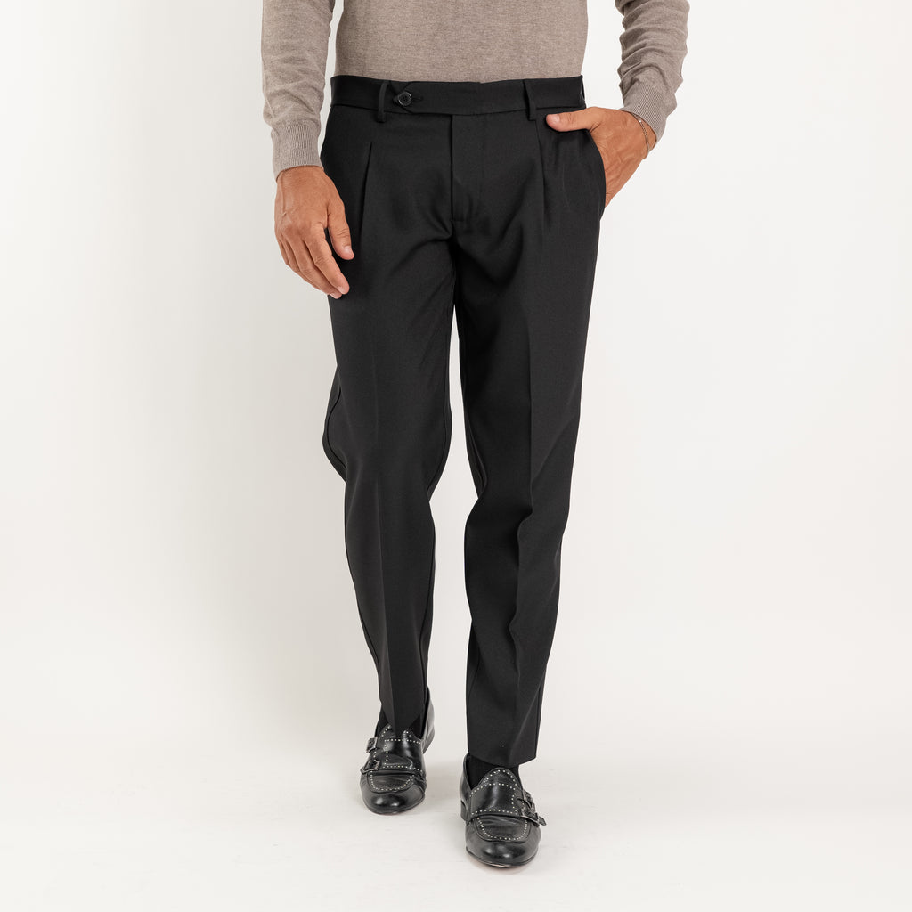 Pantalone slim fit con Pinces - Nero