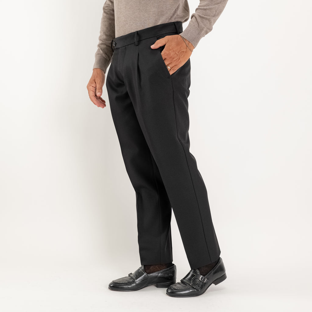 Pantalone slim fit con Pinces - Nero