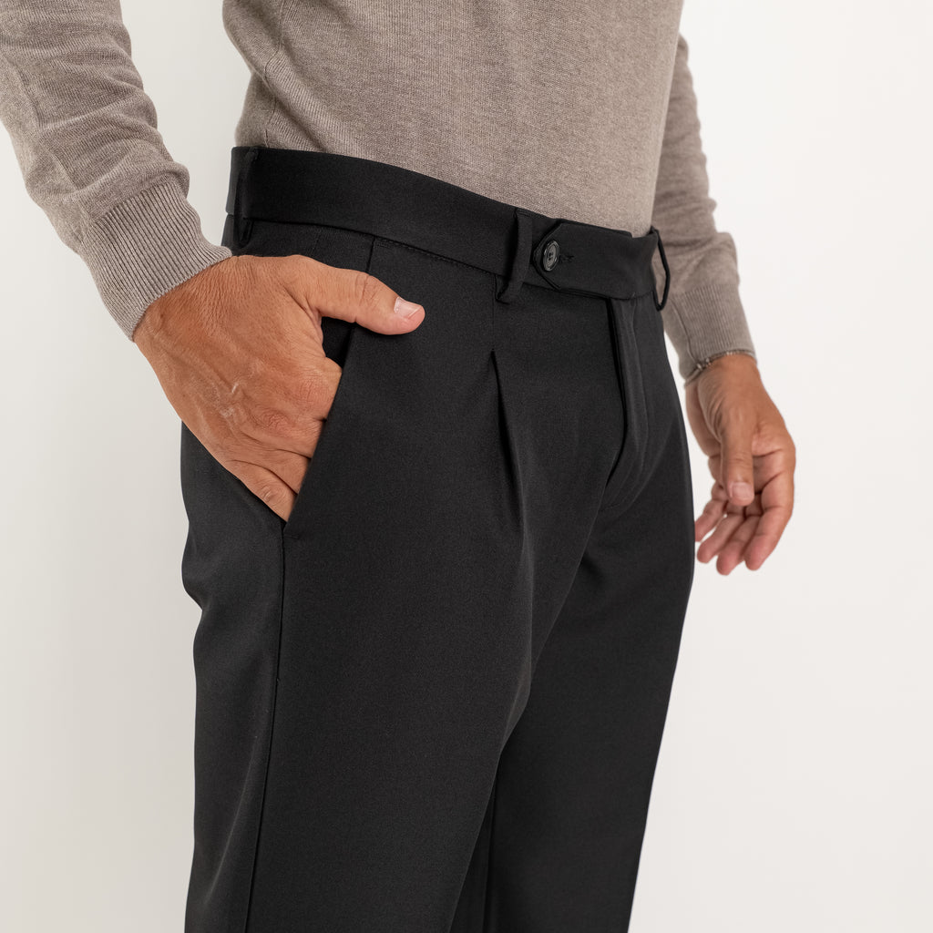 Pantalone slim fit con Pinces - Nero