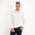 Ribbed henley shirt - White