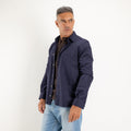 Chemise oversize en coton émerisé - Bleu