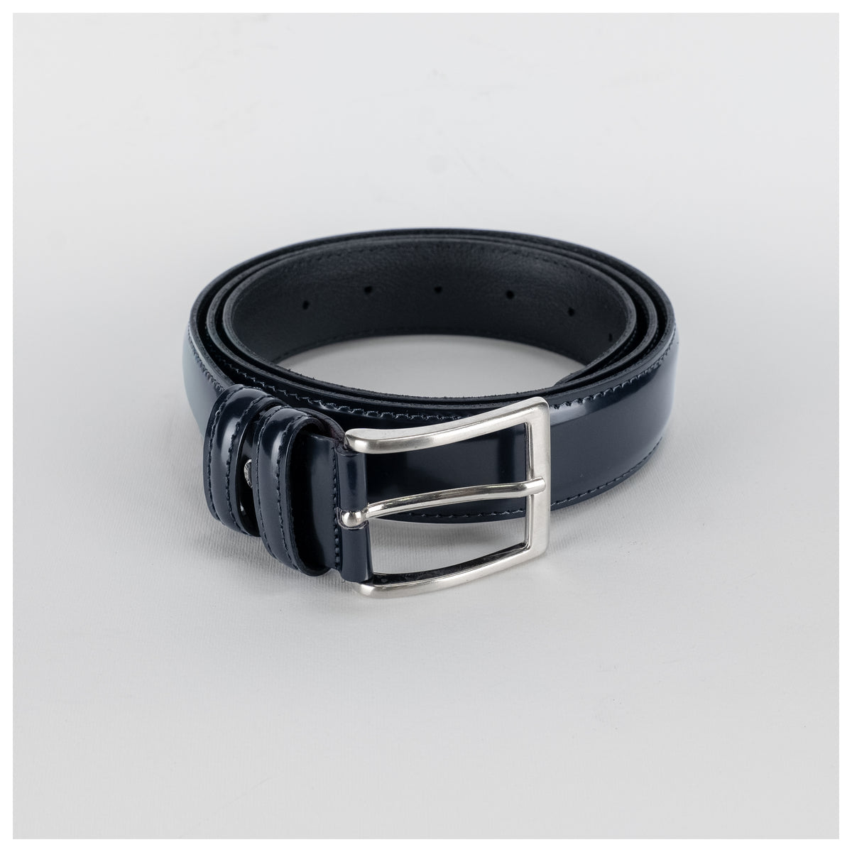 Ceinture en cuir véritable abrasé - Bleu