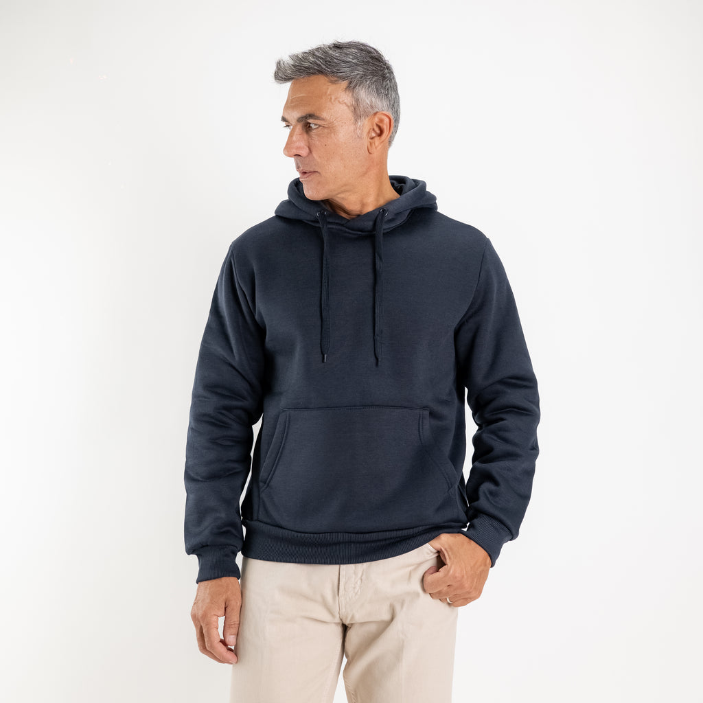 Kapuzenpullover mit Kordelzug – Nachtblau