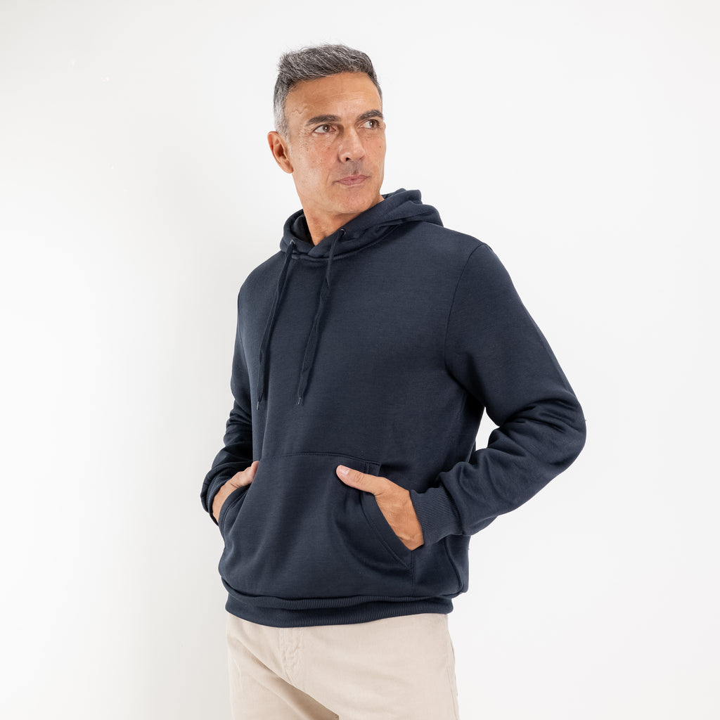 Kapuzenpullover mit Kordelzug – Nachtblau