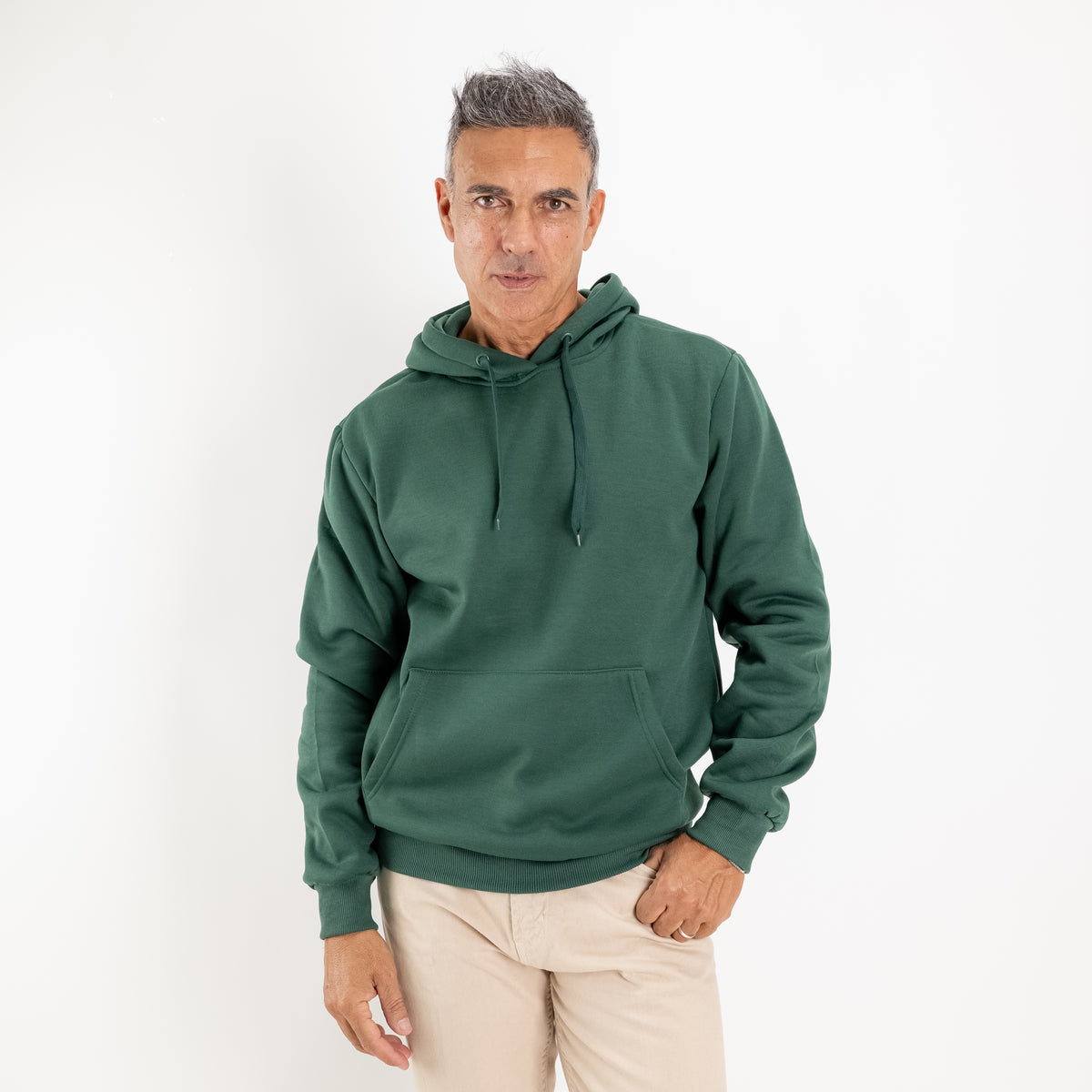 Sudadera con capucha y cordones - Verde bosque