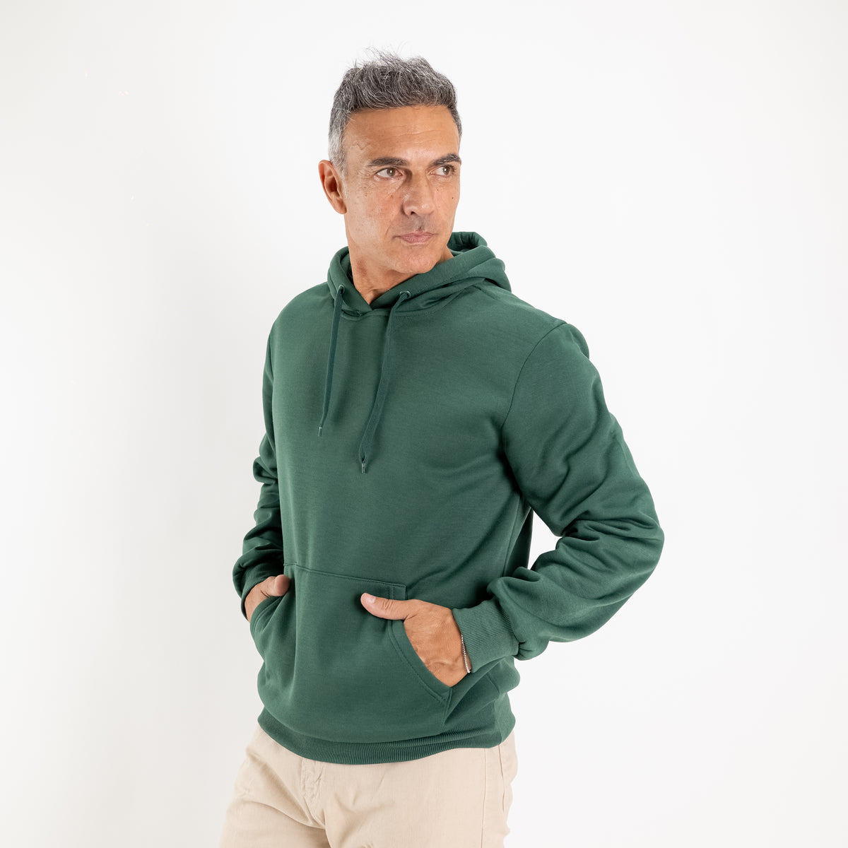 Sudadera con capucha y cordones - Verde bosque
