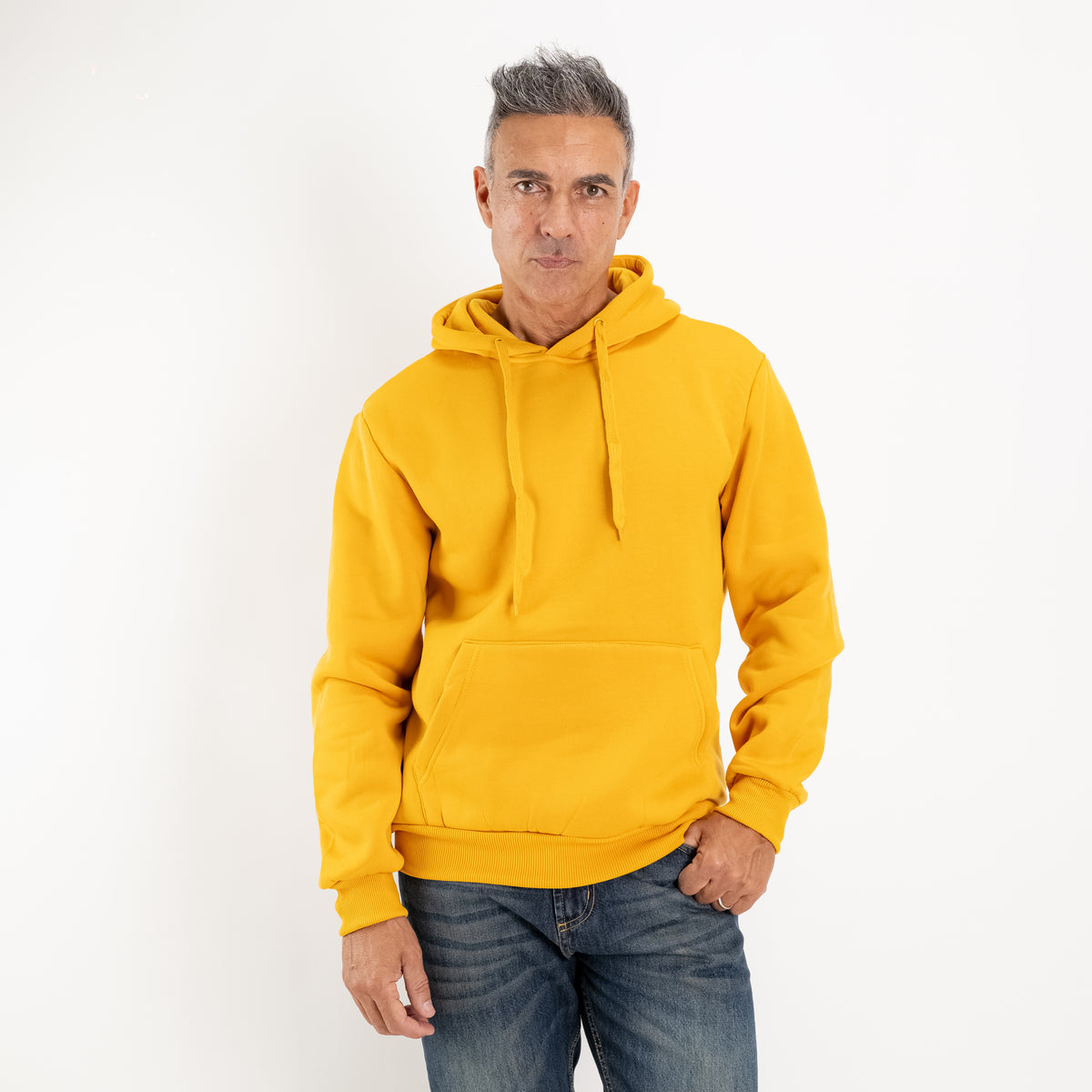 Hoodie met trekkoord - Geel