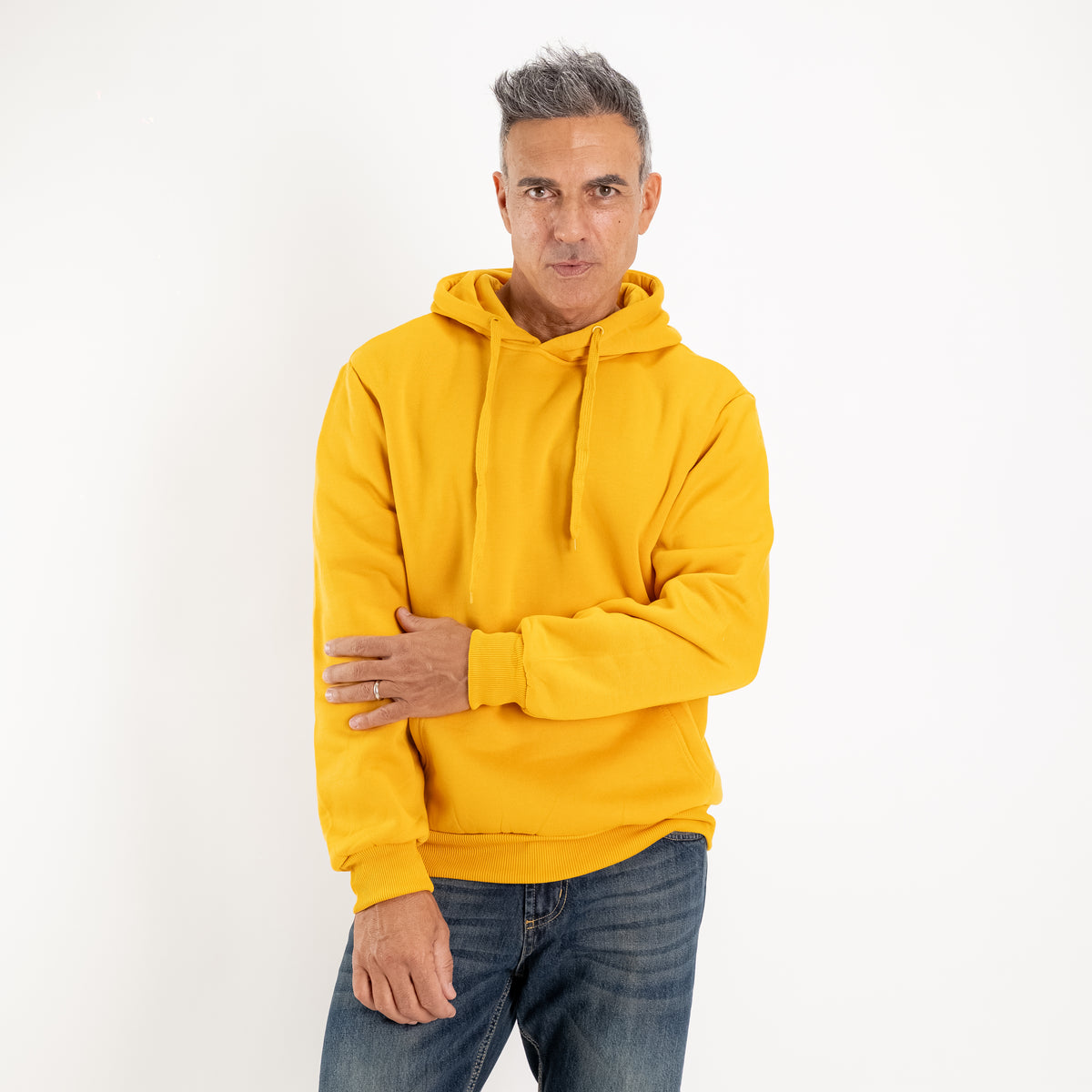 Hoodie met trekkoord - Geel