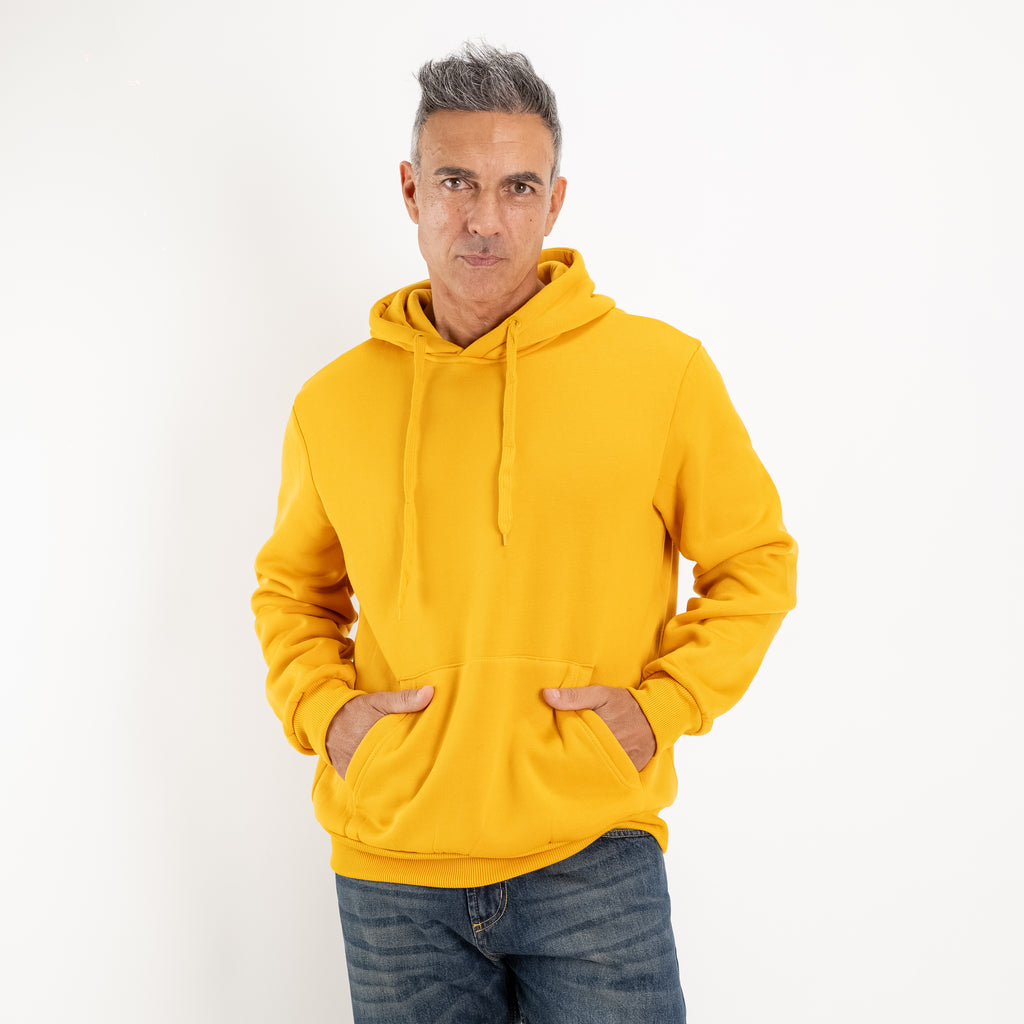 Hoodie met trekkoord - Geel