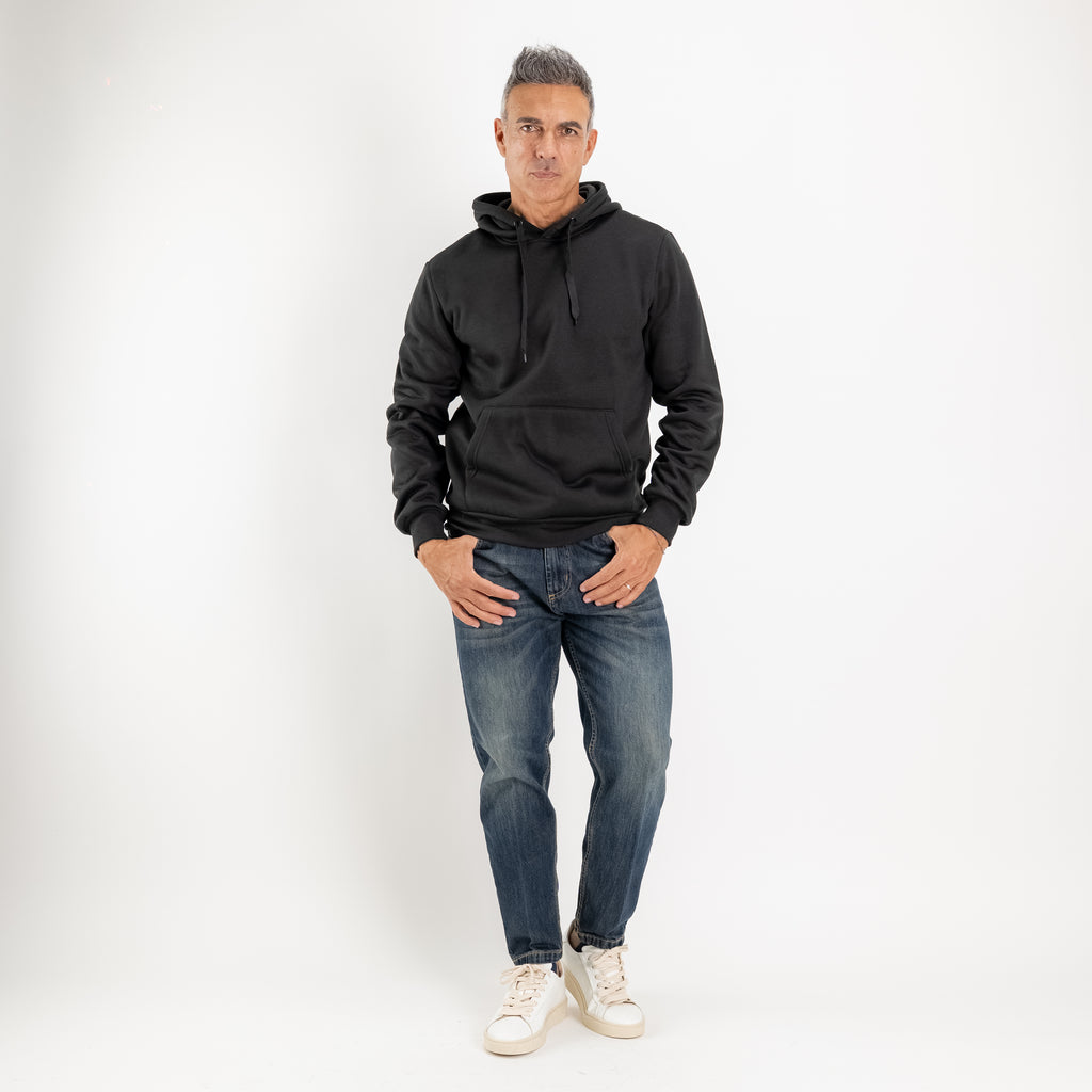 Sudadera con capucha y cordones - Negro