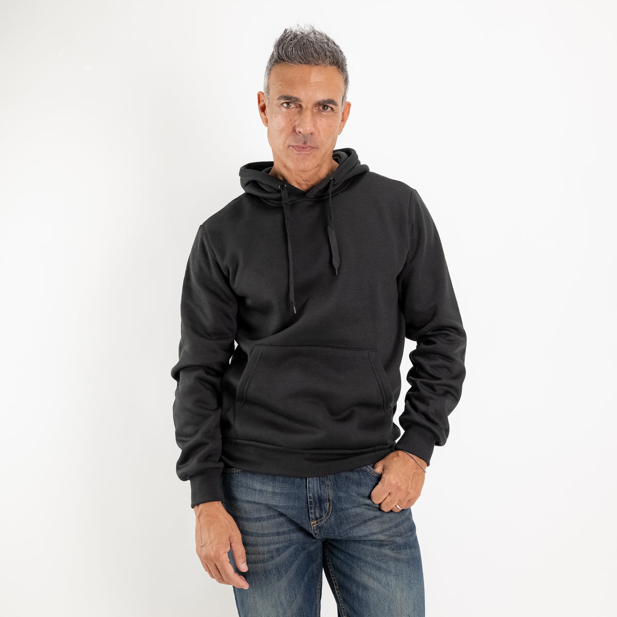Sudadera con capucha y cordones - Negro
