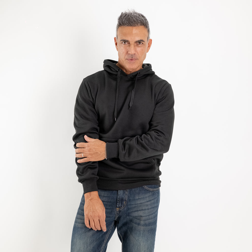 Sudadera con capucha y cordones - Negro