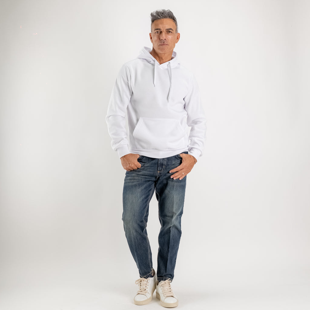 Hoodie met trekkoord - Wit