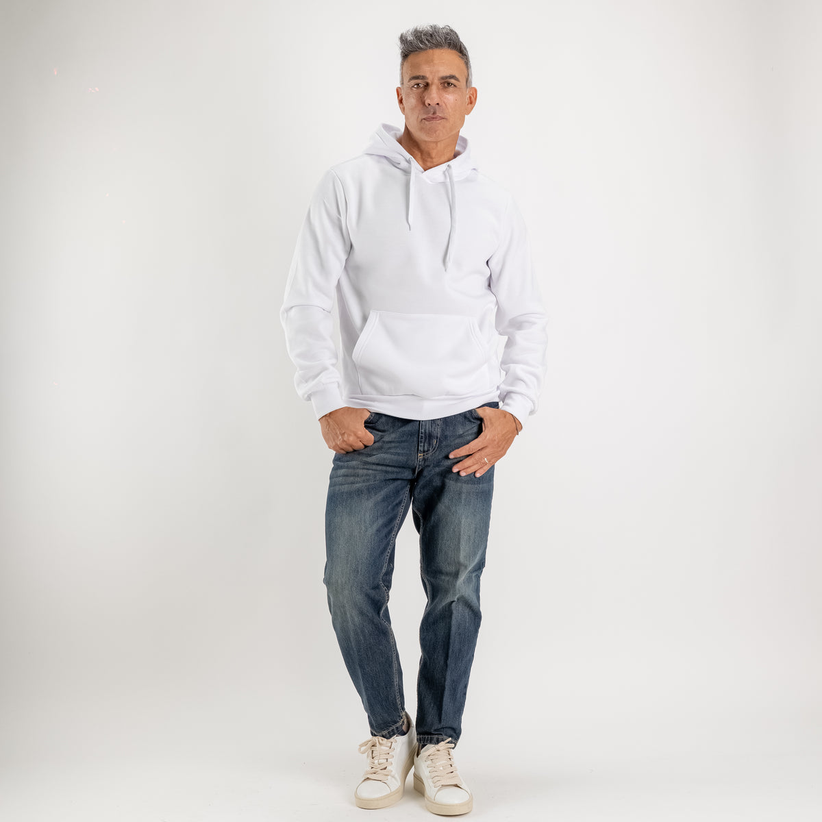 Hoodie met trekkoord - Wit