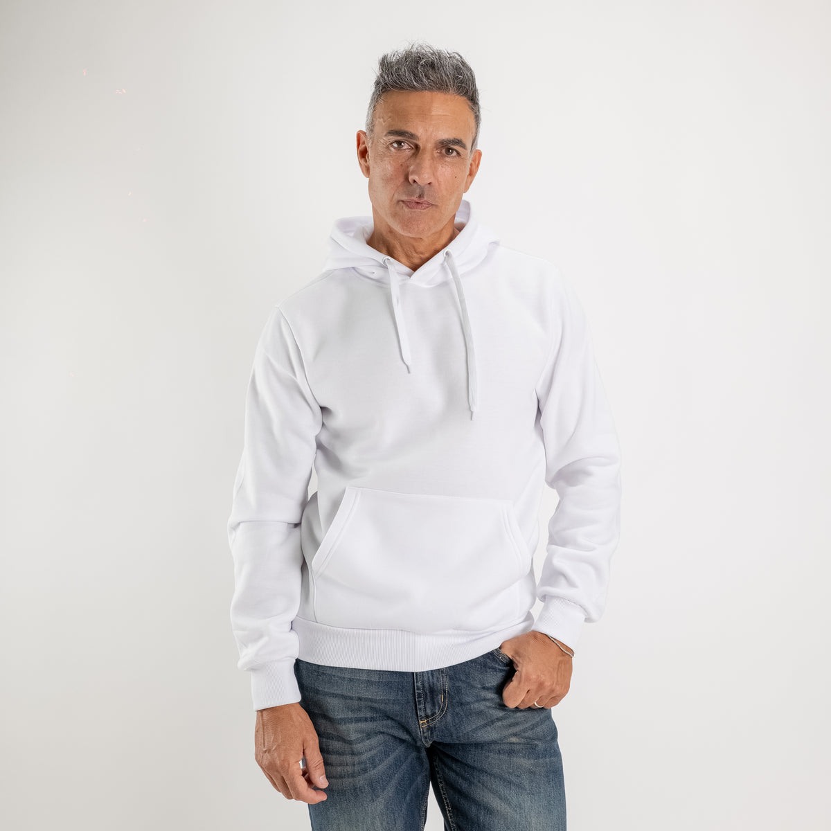 Hoodie met trekkoord - Wit