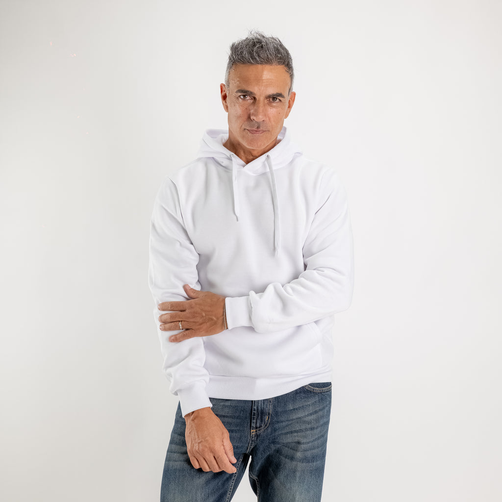 Hoodie met trekkoord - Wit