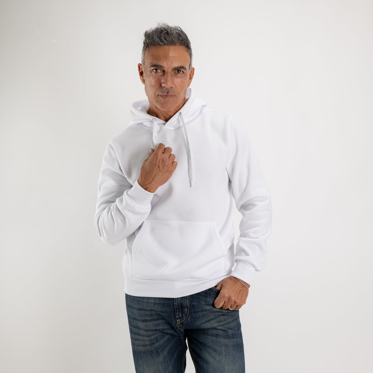 Hoodie met trekkoord - Wit