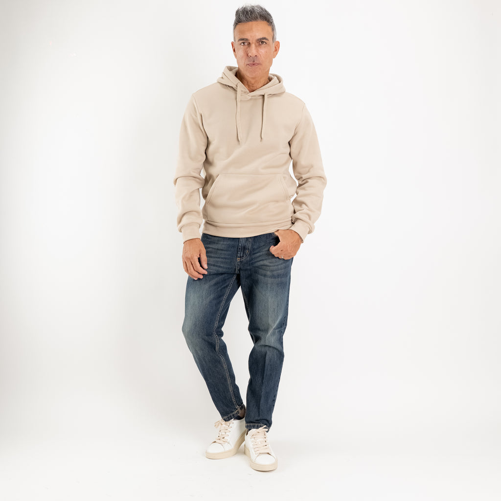 Sudadera con capucha y cordones - Beige