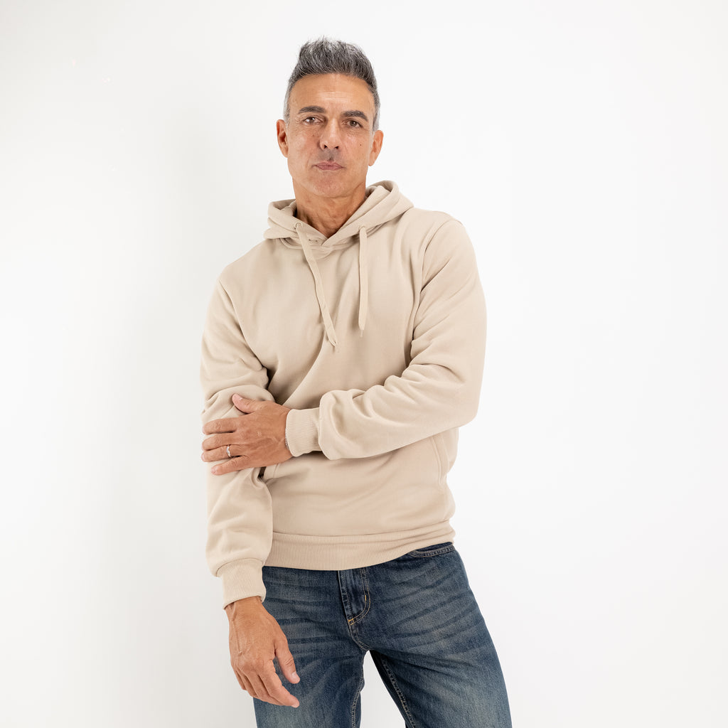 Sudadera con capucha y cordones - Beige