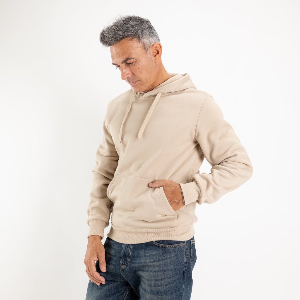 Sudadera con capucha y cordones - Beige