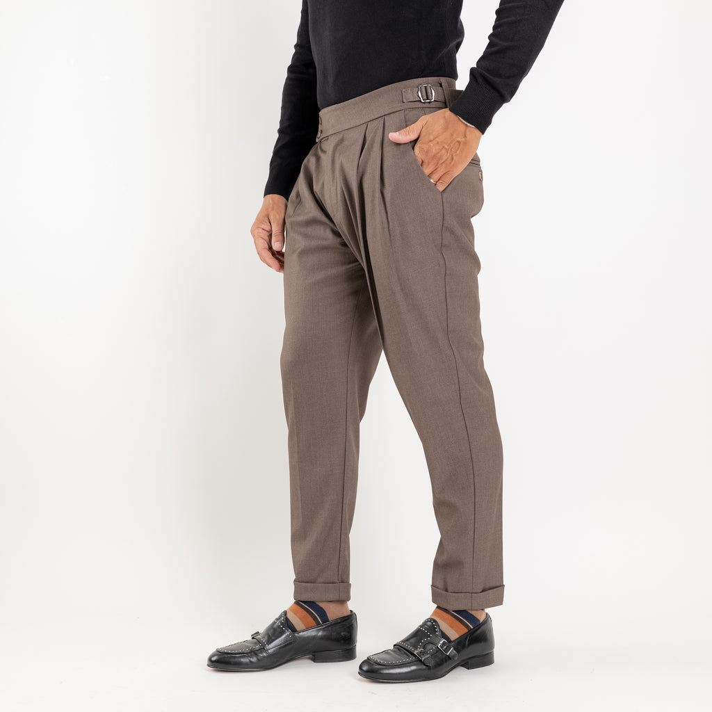 Pantalone con Fibbia laterale - Fango