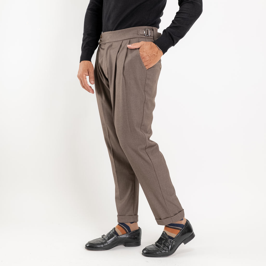 Pantalone con Fibbia laterale - Fango