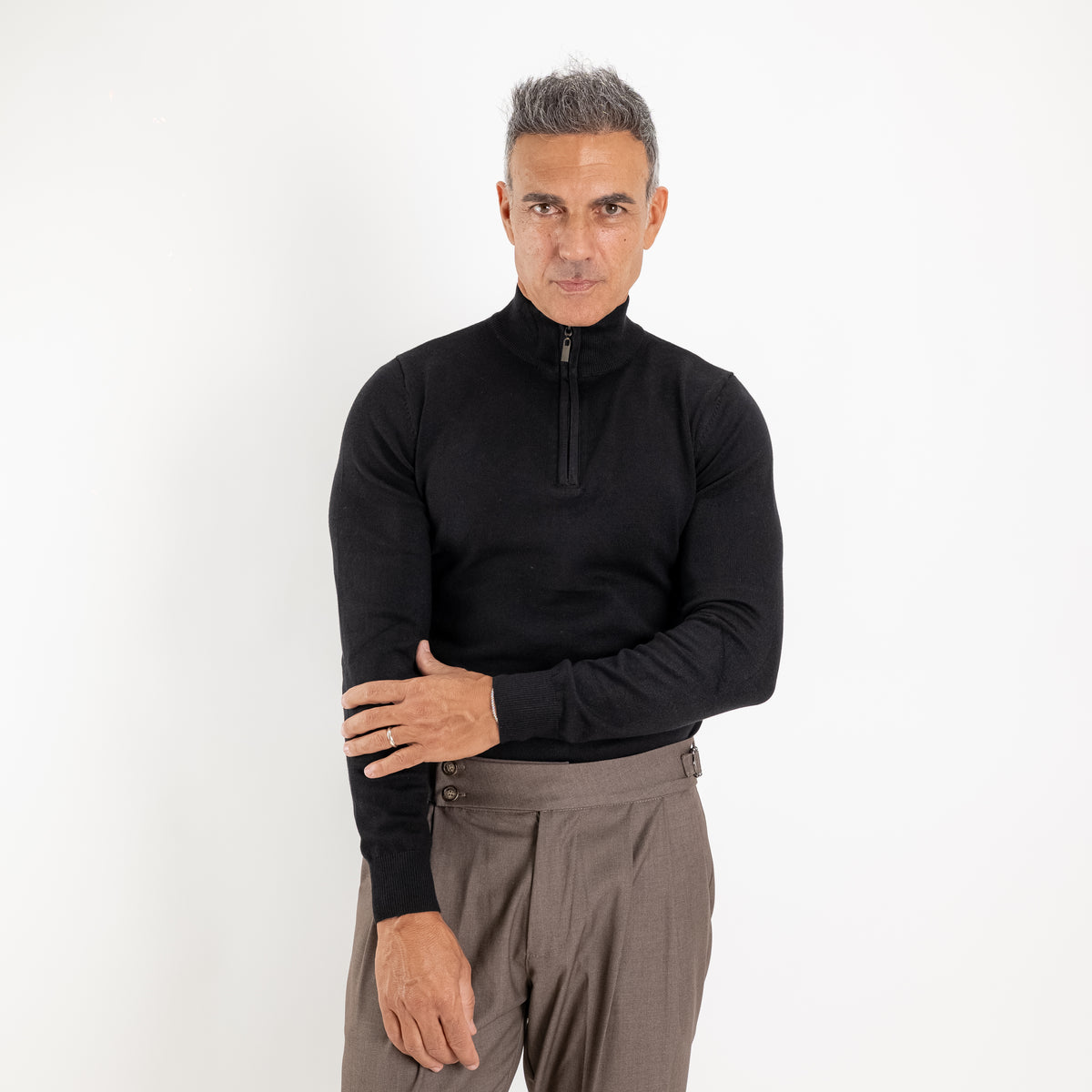Dolcevita Mezzo Collo con Zip - Nero
