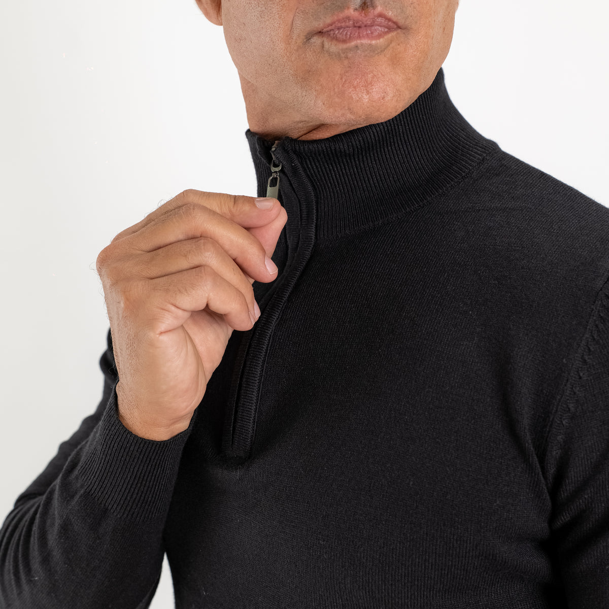 Dolcevita Mezzo Collo con Zip - Nero