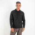 Chaqueta de punto con cremallera y bolsillos aplicados - Negro