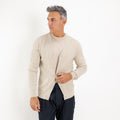 Cardigan à col en V avec boutons et poches - Beige