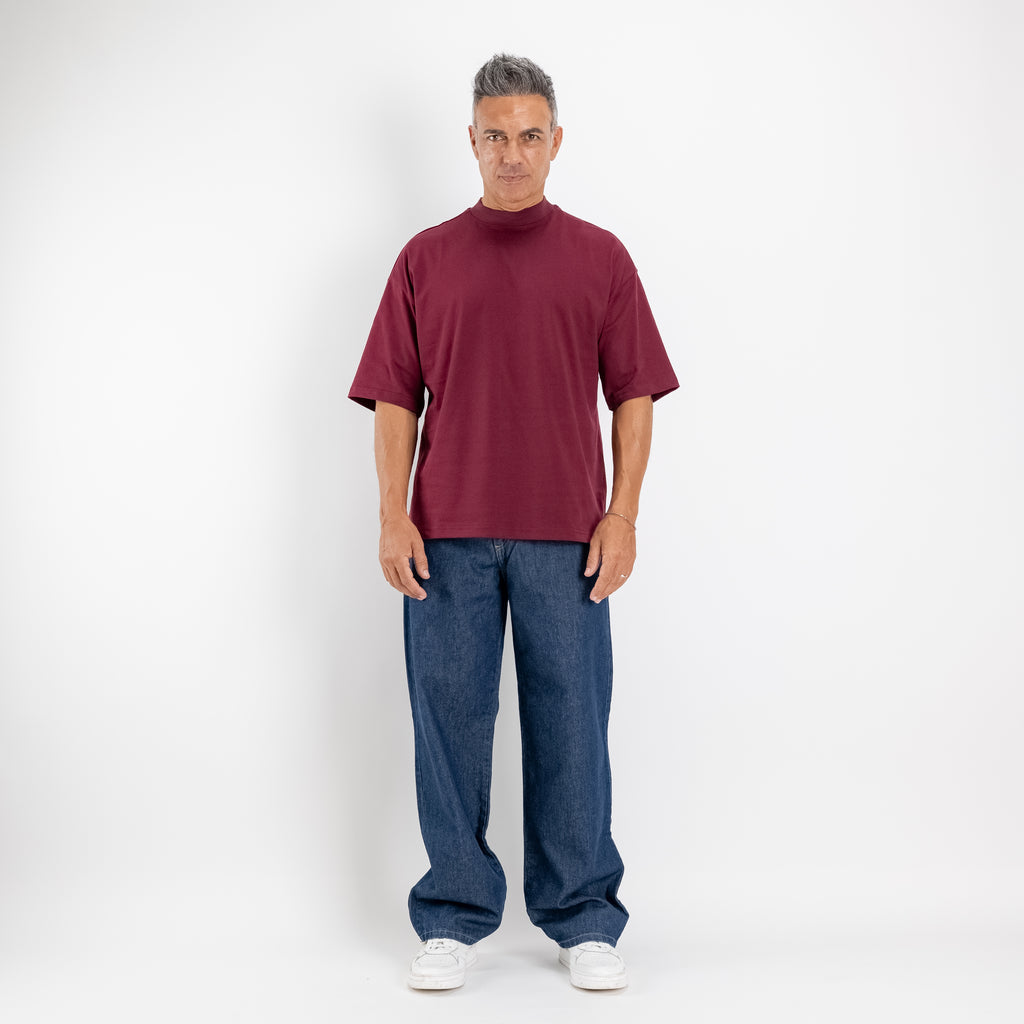 T-shirt oversize cropped - Bordeaux