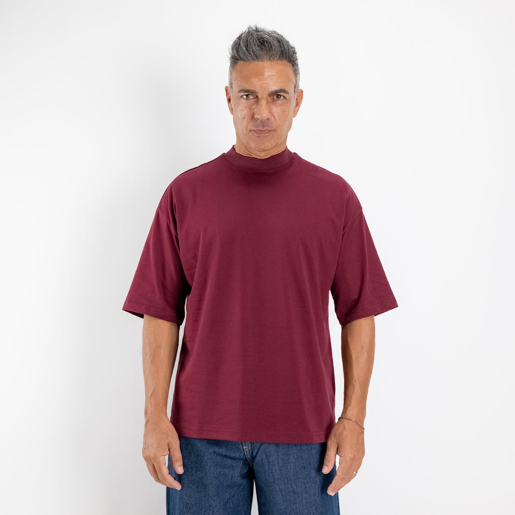 T-shirt oversize cropped - Bordeaux