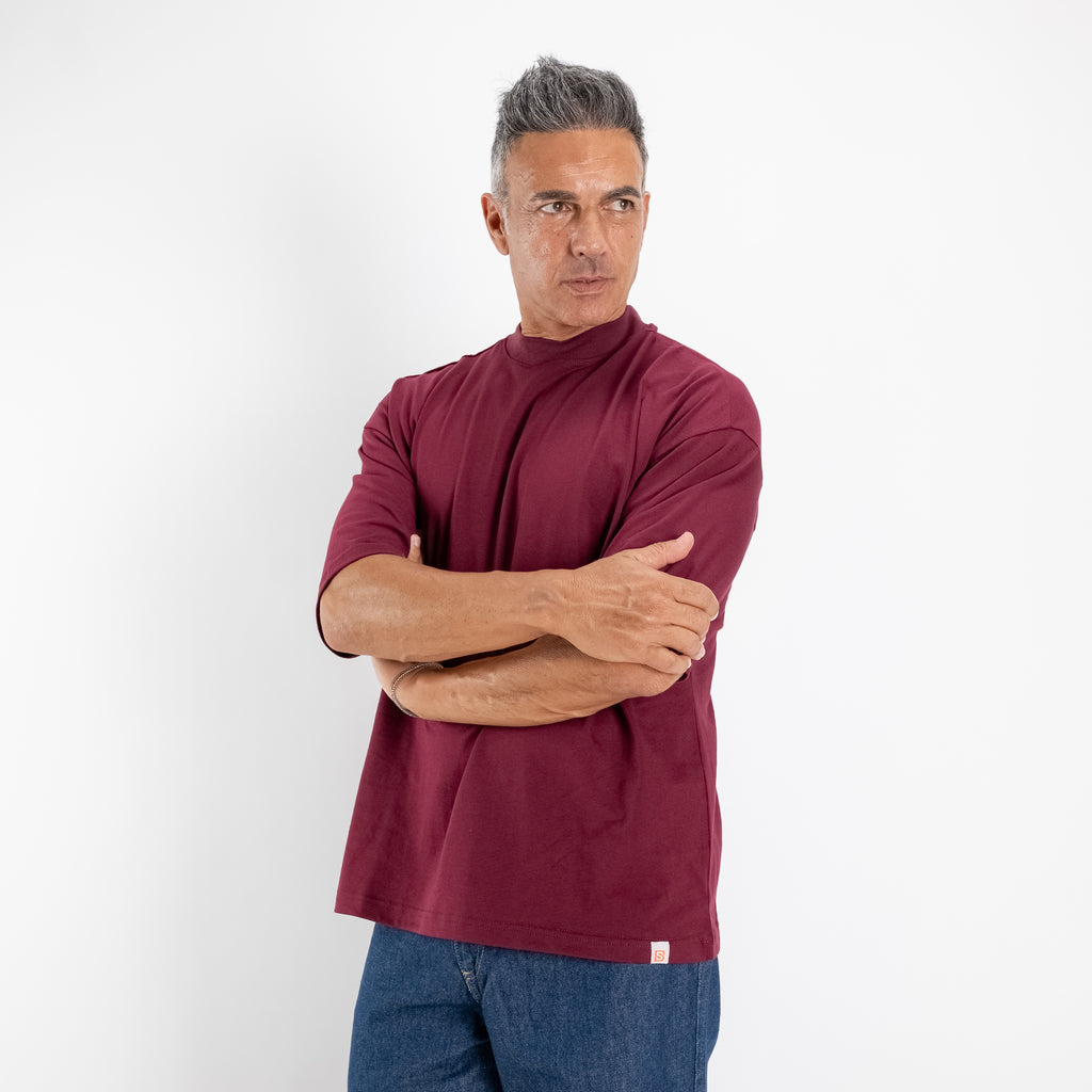 T-shirt oversize cropped - Bordeaux
