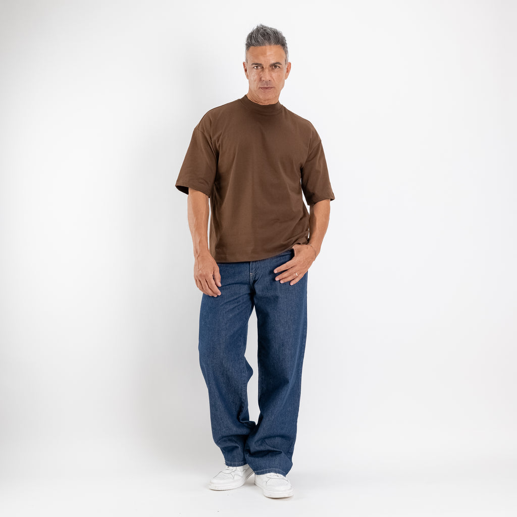 T-shirt oversize cropped - Cioccolato