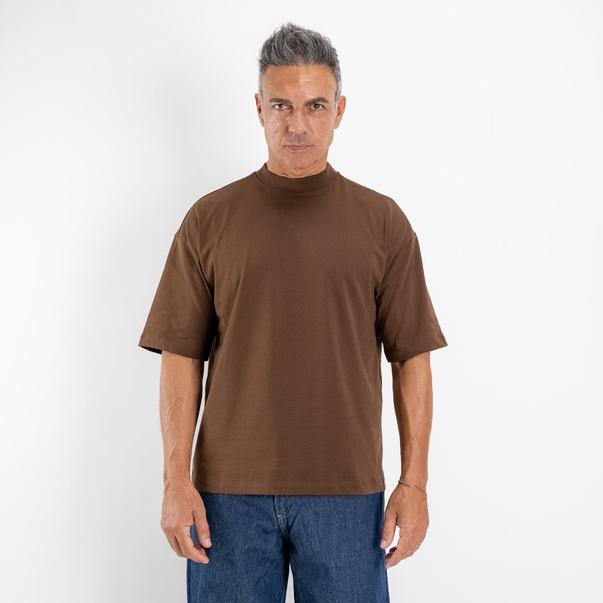 T-shirt oversize cropped - Cioccolato