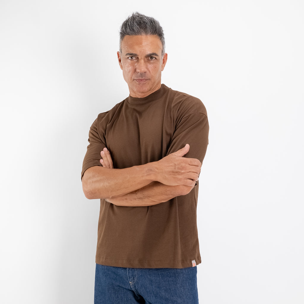 T-shirt oversize cropped - Cioccolato