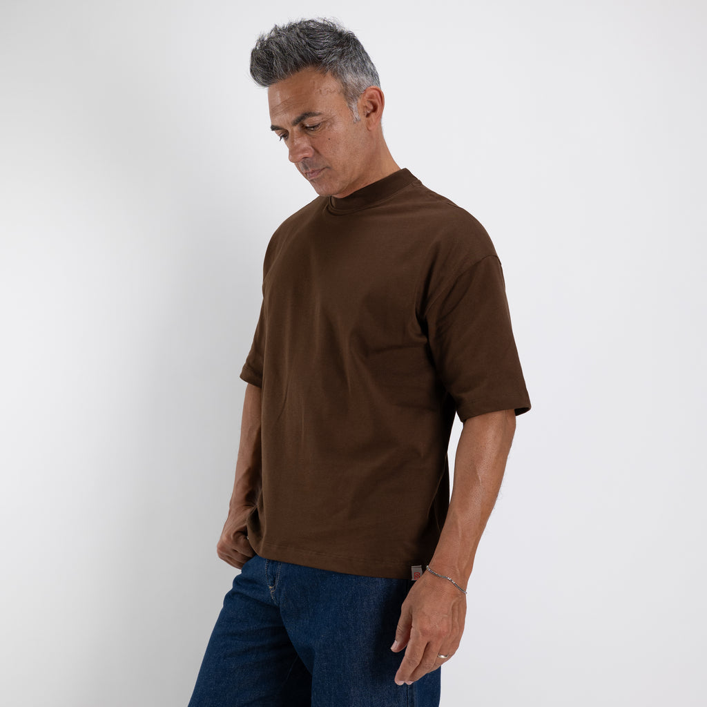 T-shirt oversize cropped - Cioccolato