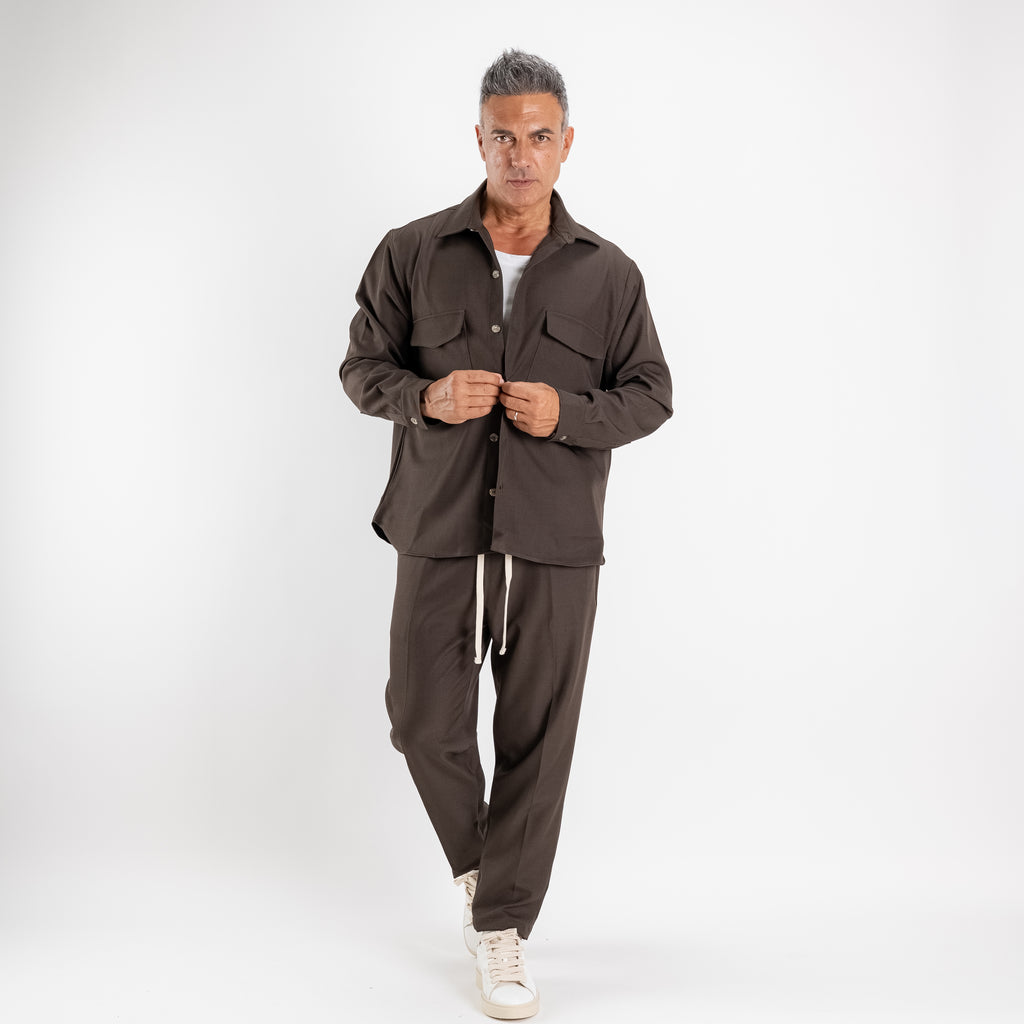 Coordinato con camicione multitasche - Moro