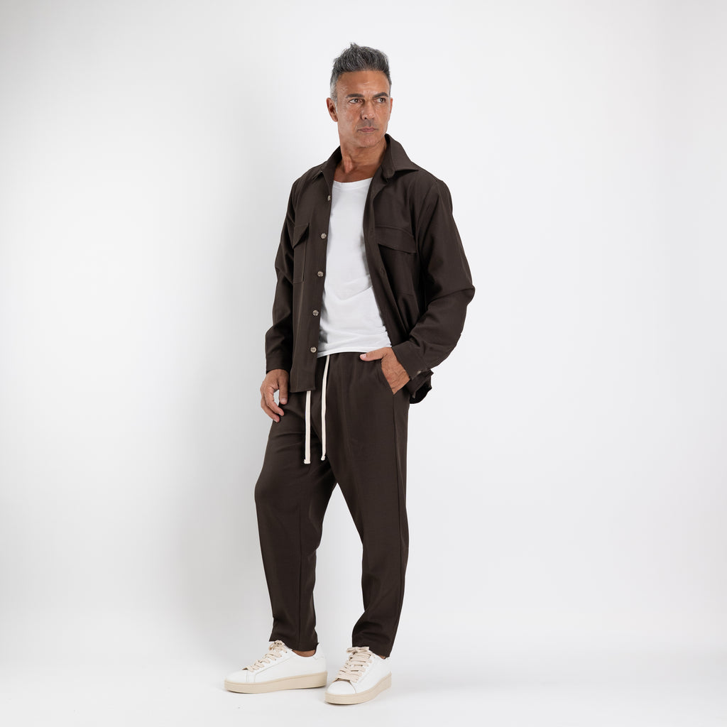 Coordinato con camicione multitasche - Moro