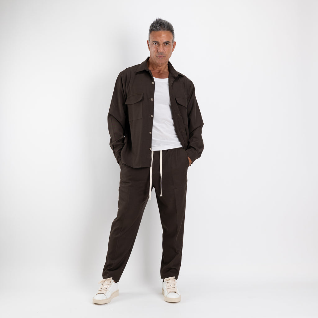 Coordinato con camicione multitasche - Moro