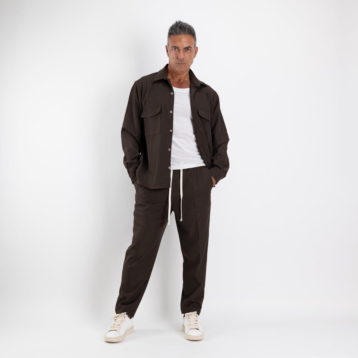 Coordinato con camicione multitasche - Moro