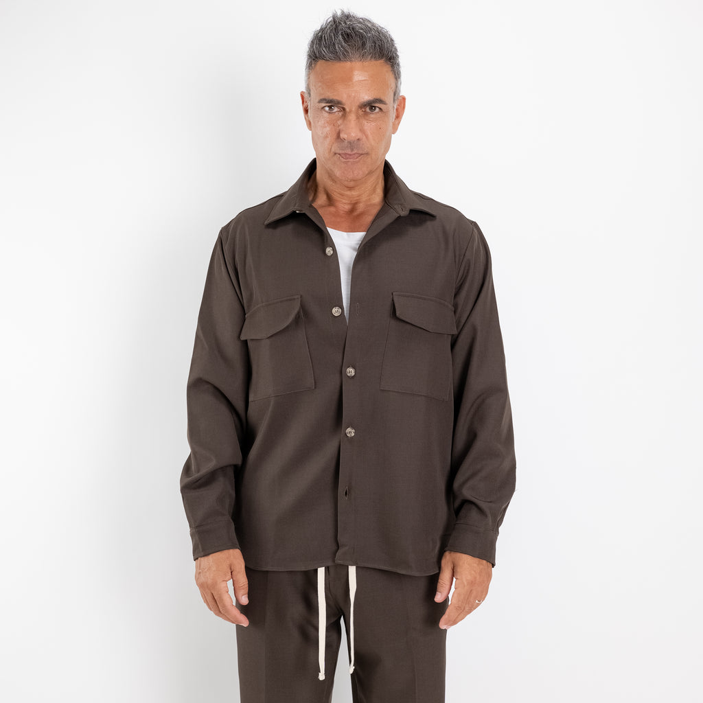 Coordinato con camicione multitasche - Moro