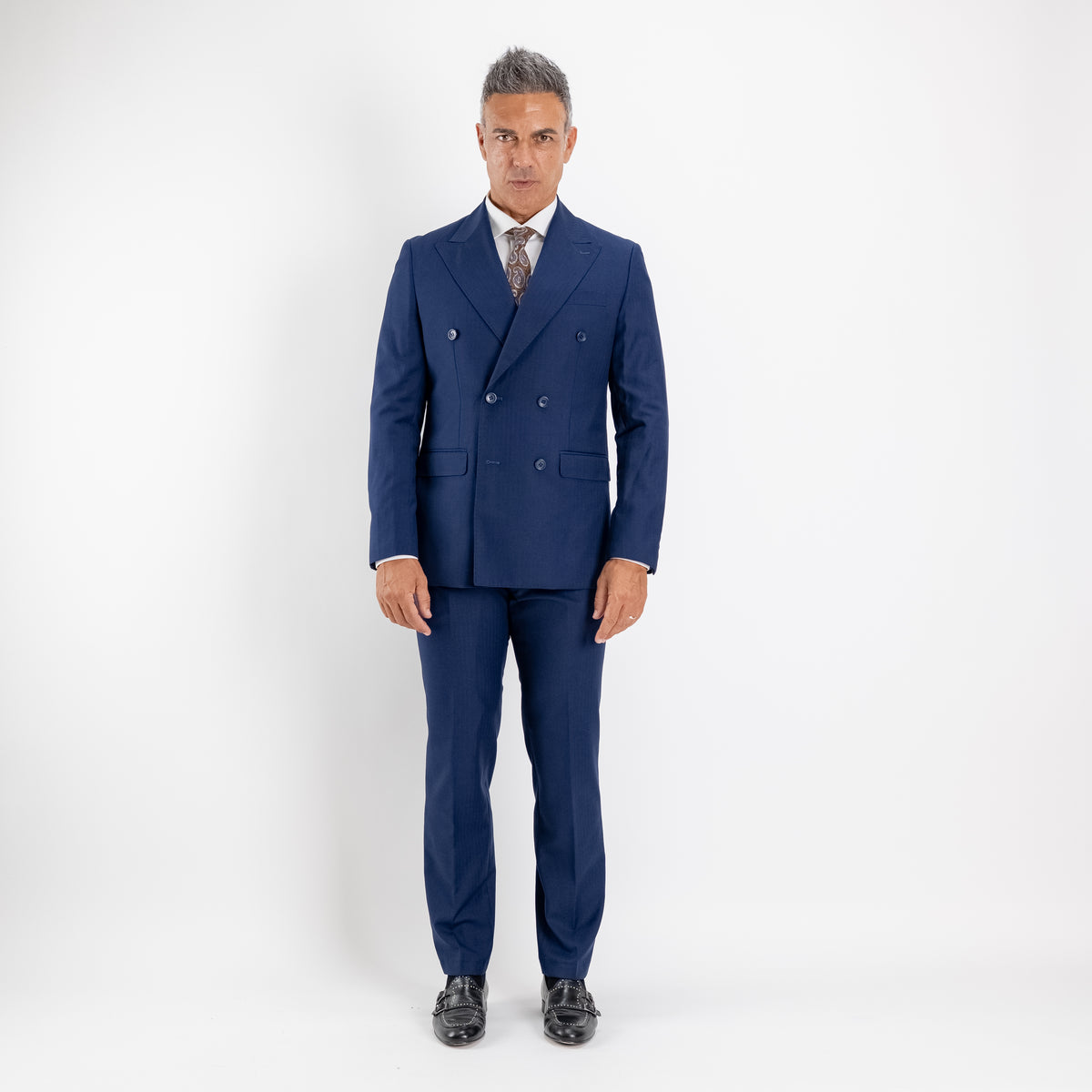 Abito doppiopetto solaro pantalone con molla - Blu