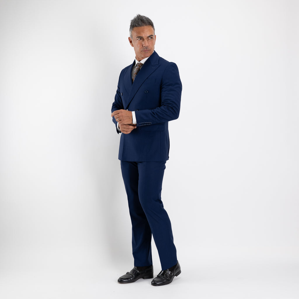 Abito doppiopetto solaro pantalone con molla - Blu