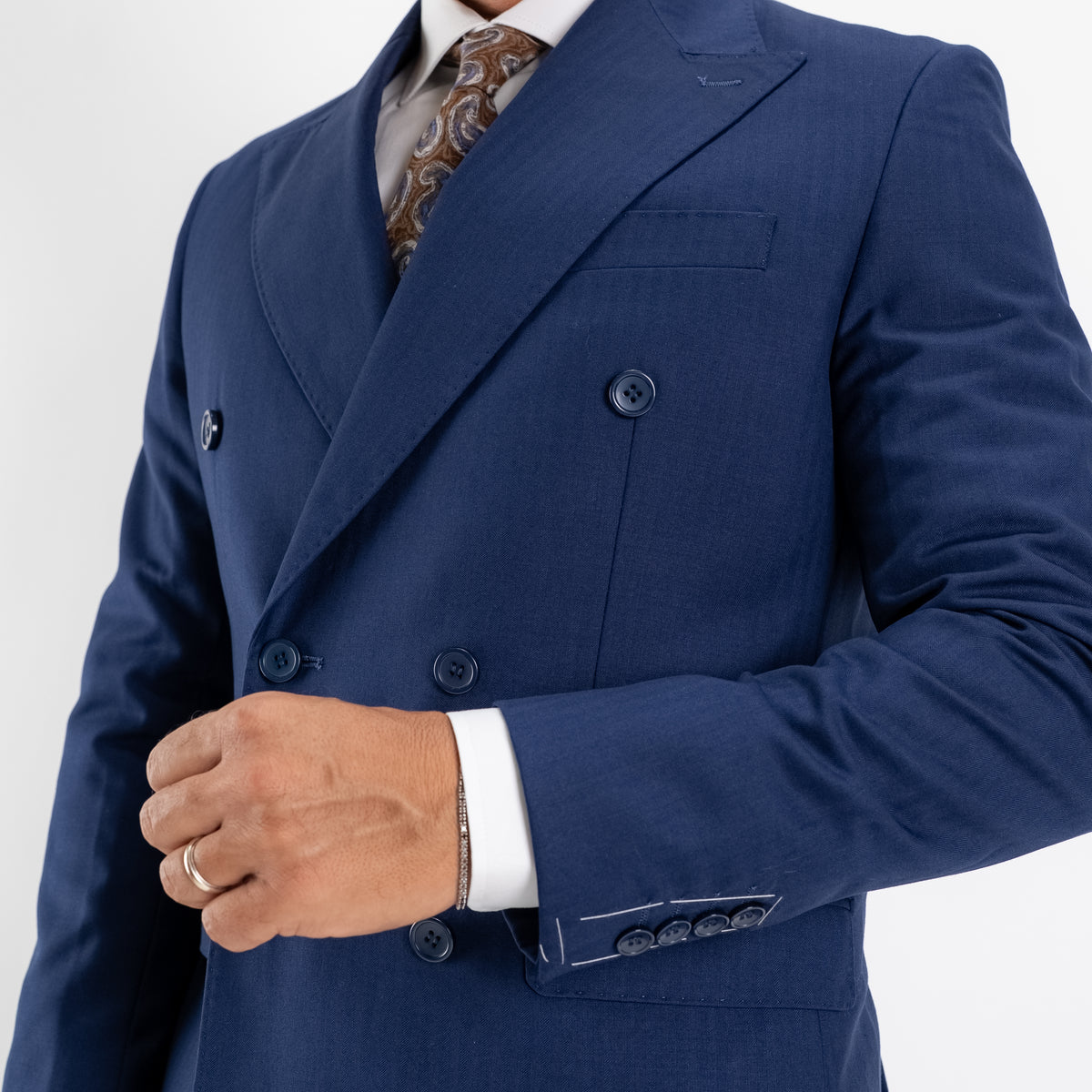 Abito doppiopetto solaro pantalone con molla - Blu