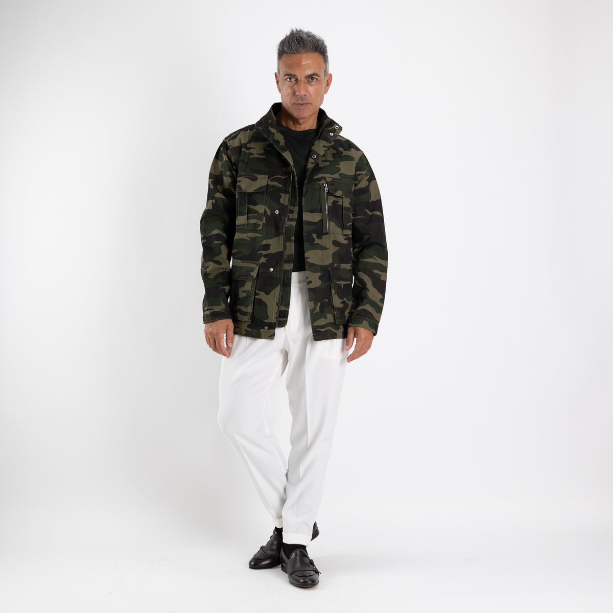 Giubbotto Stile Jacket a Fantasia Mimetica