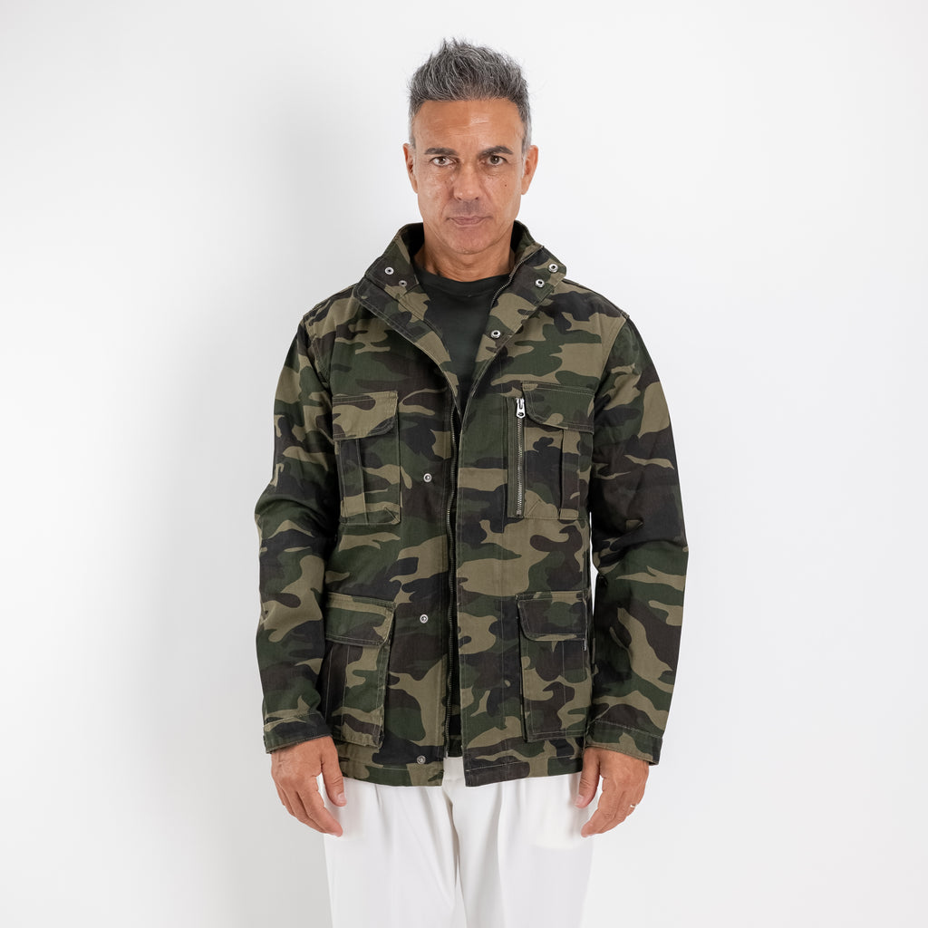 Giubbotto Stile Jacket a Fantasia Mimetica