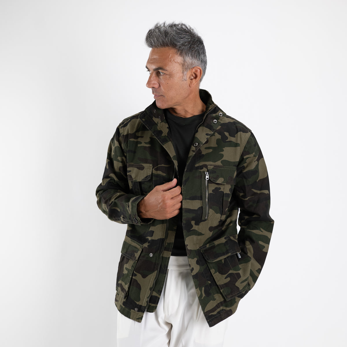 Giubbotto Stile Jacket a Fantasia Mimetica