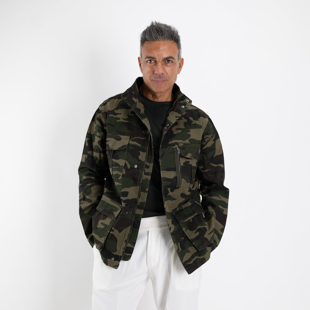 Giubbotto Stile Jacket a Fantasia Mimetica