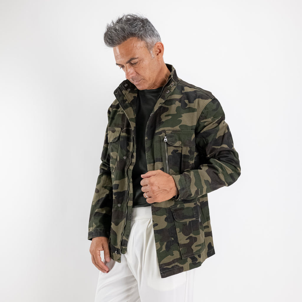 Giubbotto Stile Jacket a Fantasia Mimetica